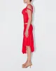 Sleek Stretch Asymmetrical Skirt | Tomato sold by KHY