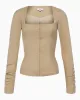 Long Sleeve Corset Top | Sand sold by KHY