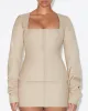 Long Sleeve Corset Top | Sand sold by KHY