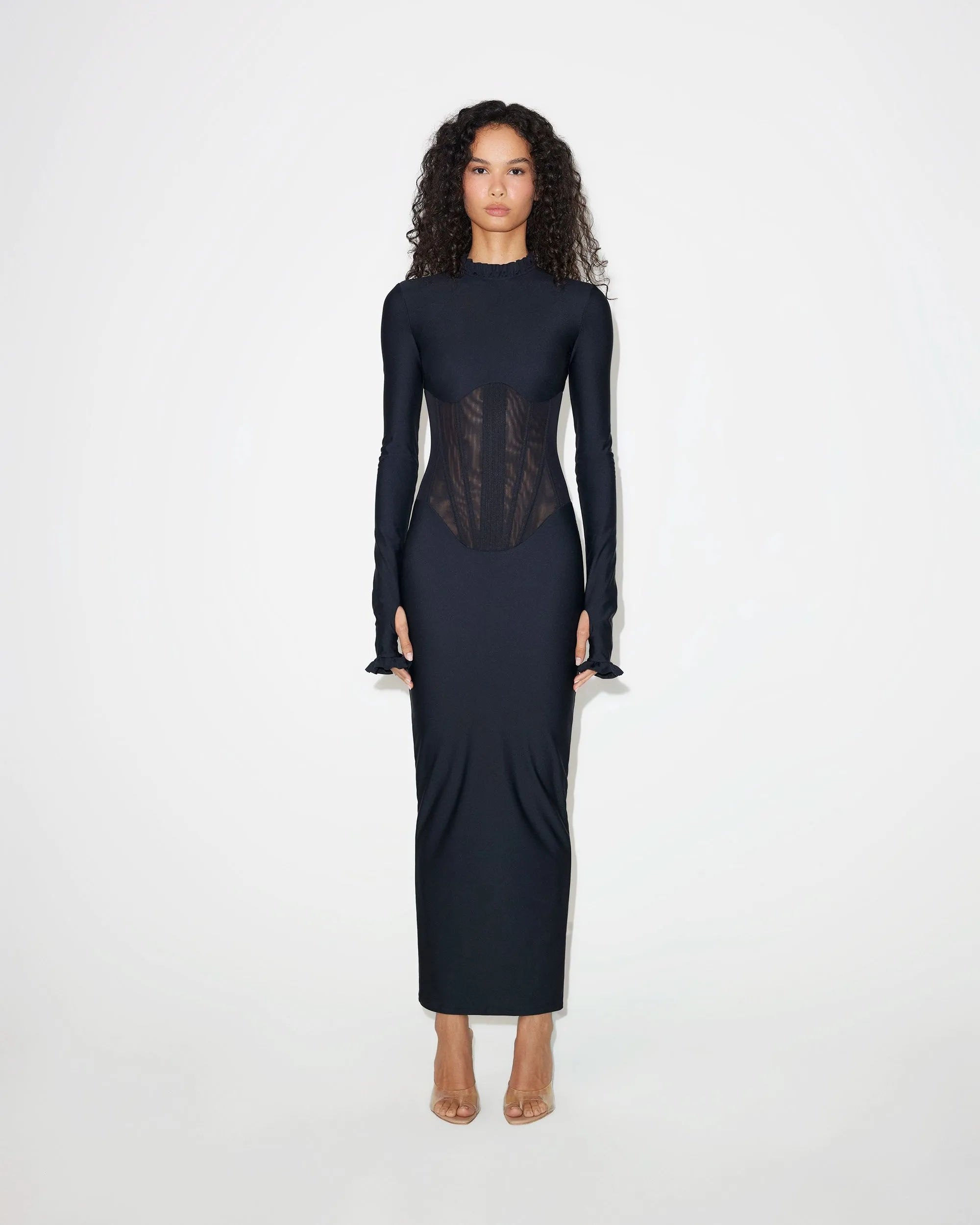 Long Sleeve Corset Dress | Black sold by KHY product image thumbnail 3