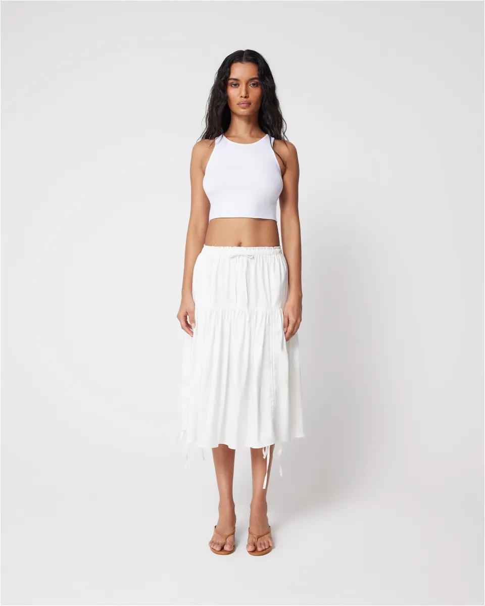 Tiered Skirt | White sold by KHY product image thumbnail 3