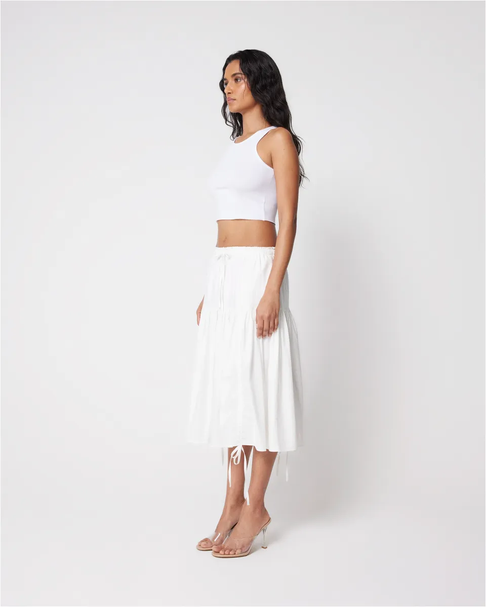 Tiered Skirt | White sold by KHY product image thumbnail 4