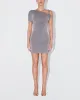 Sueded Stretch Twist Mini Dress | Steel Grey sold by KHY