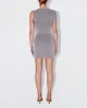 Sueded Stretch Twist Mini Dress | Steel Grey sold by KHY