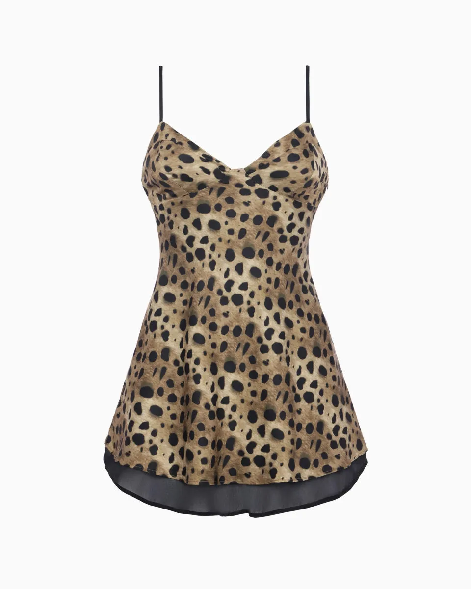 Kenley Satin Mini Dress | Lacey Leopard sold by KHY product image thumbnail 2