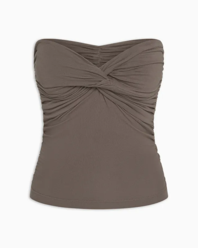 Twist Tube Top | Truffle sold by KHY