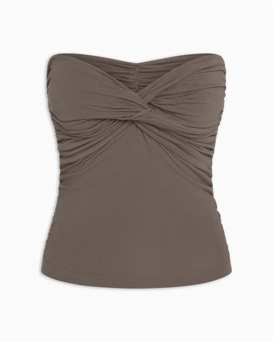 Twist Tube Top | Truffle sold by KHY