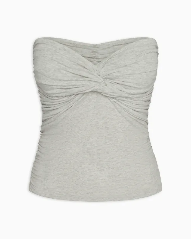 Twist Tube Top | Heather Grey sold by KHY