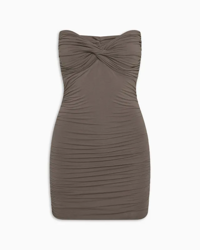 Twist Tube Mini Dress | Truffle sold by KHY