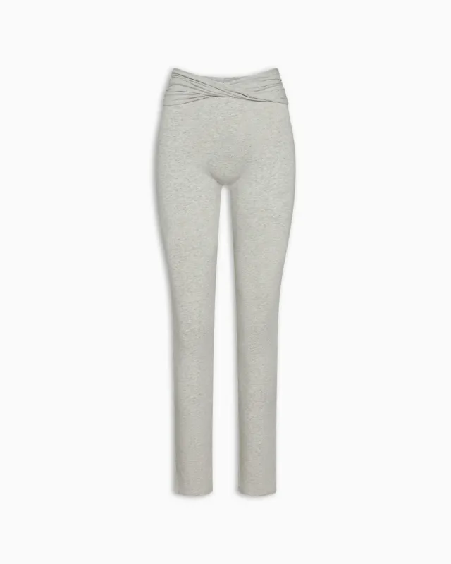 Asymmetrical Foldover Leggings | Heather Grey sold by KHY