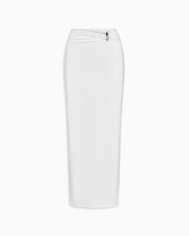 Pierced Maxi Skirt | White sold by KHY