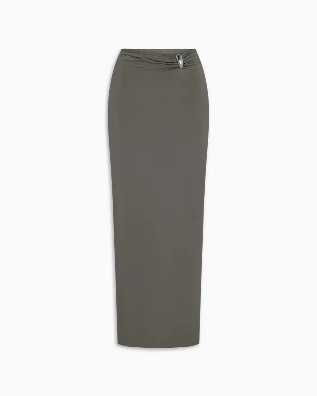 Pierced Maxi Skirt | Slate sold by KHY