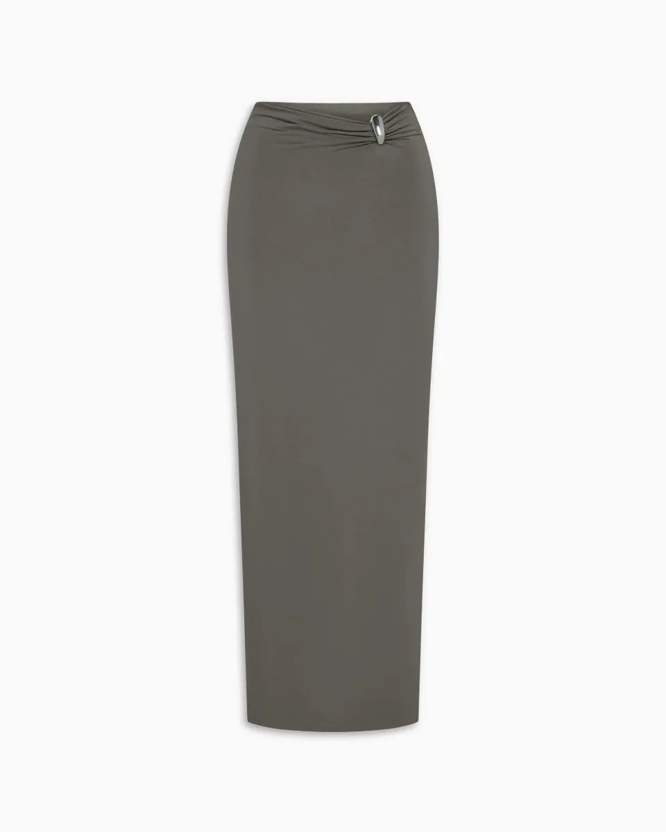 Pierced Maxi Skirt | Slate sold by KHY