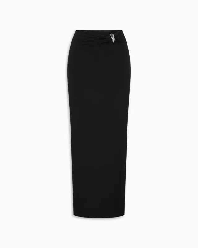 Pierced Maxi Skirt | Black sold by KHY