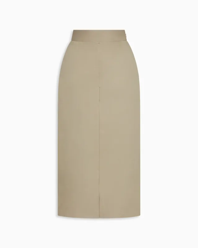Button Front Maxi Skirt | Taupe sold by KHY