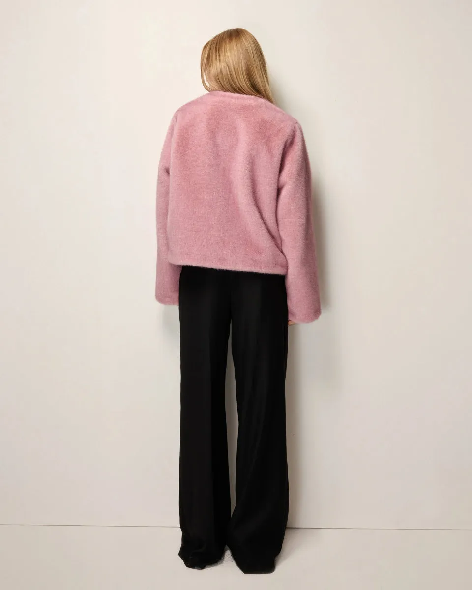Signature Faux Fur Jacket | Powder Pink sold by KHY product image thumbnail 3