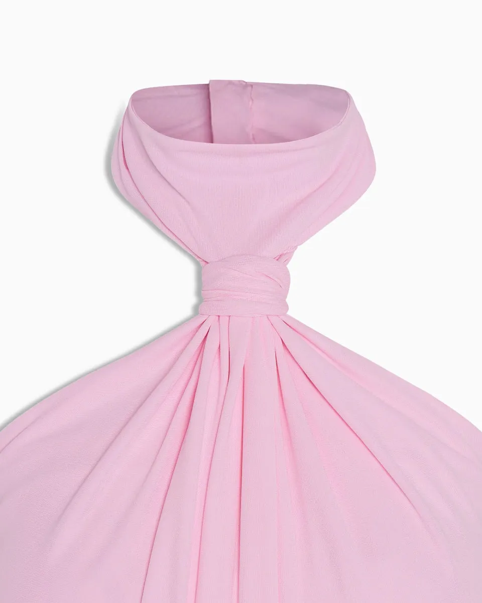 Knotted Halter Gown | Powder Pink sold by KHY product image thumbnail 5