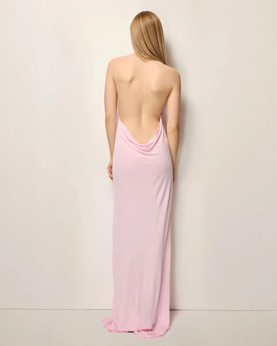 Knotted Halter Gown | Powder Pink sold by KHY product image thumbnail 3