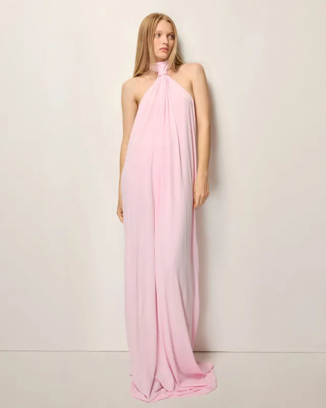 Knotted Halter Gown | Powder Pink sold by KHY