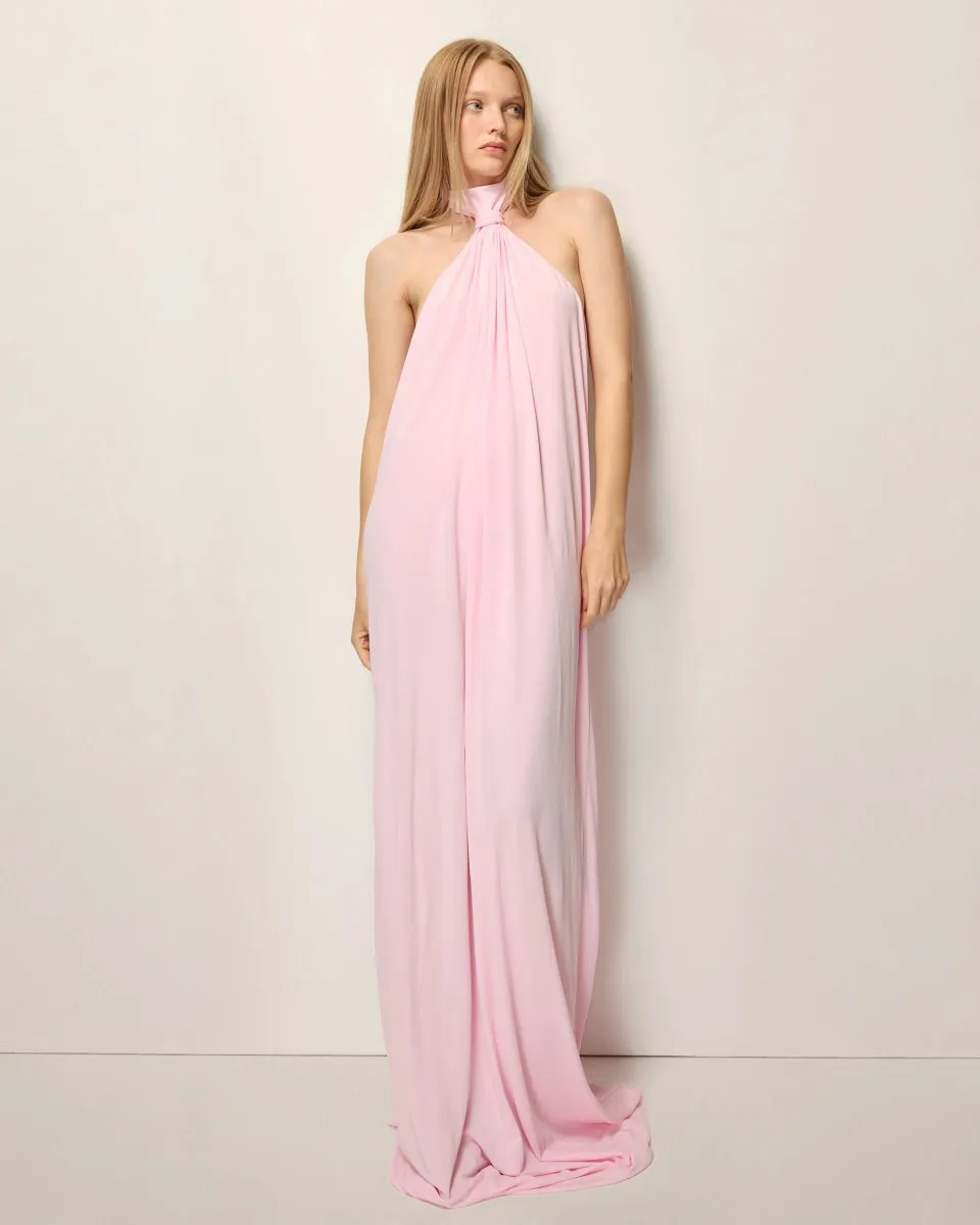 Knotted Halter Gown | Powder Pink sold by KHY