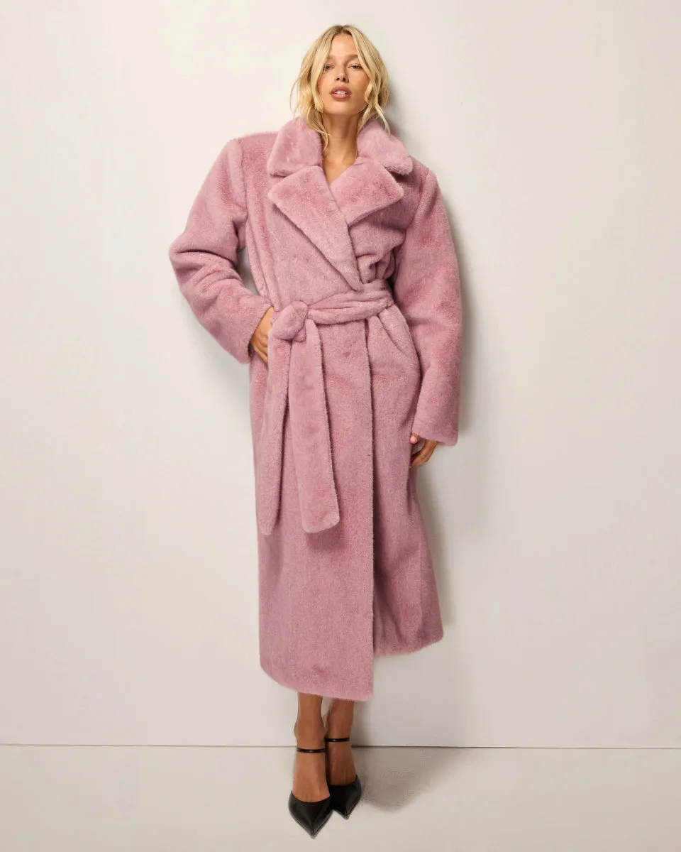 Signature Faux Fur Coat | Powder Pink sold by KHY product image thumbnail 3