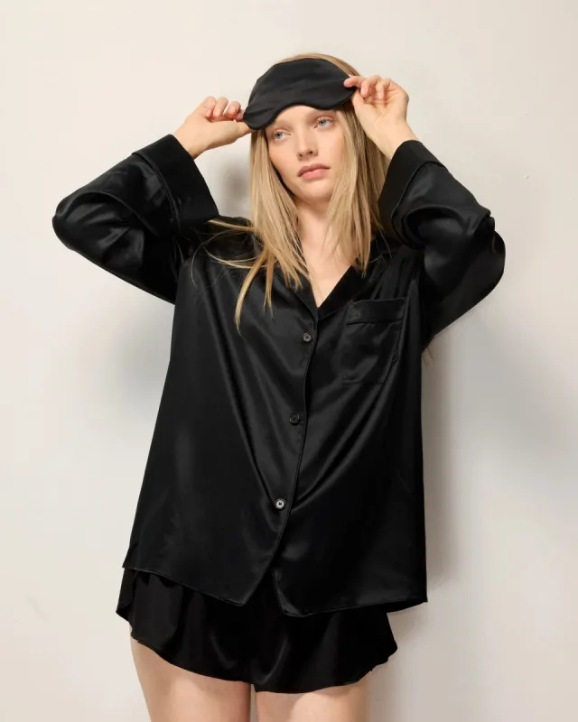Silk Pajama Shirt | Black sold by KHY