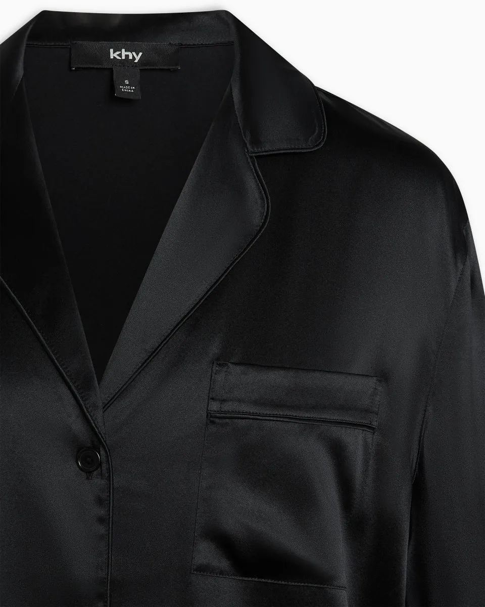 Silk Pajama Shirt | Black sold by KHY product image thumbnail 4