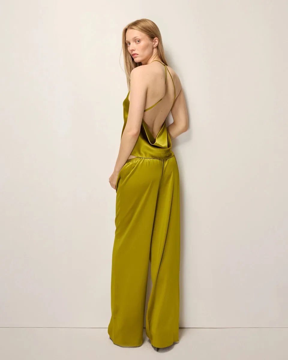 Silk Low Rise Pant | Golden Olive sold by KHY product image thumbnail 4