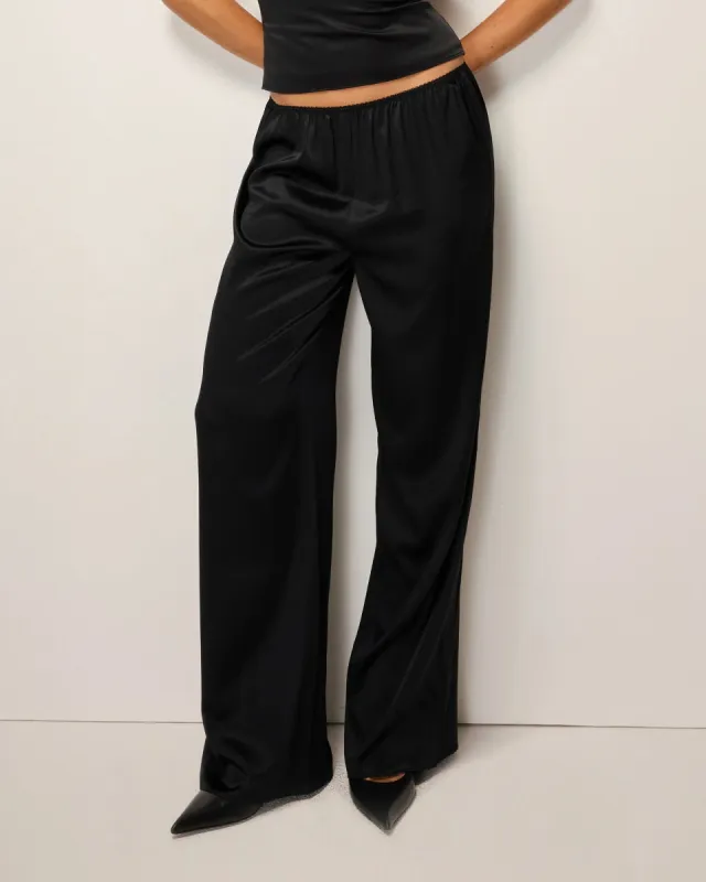 Silk Low Rise Pant | Black sold by KHY