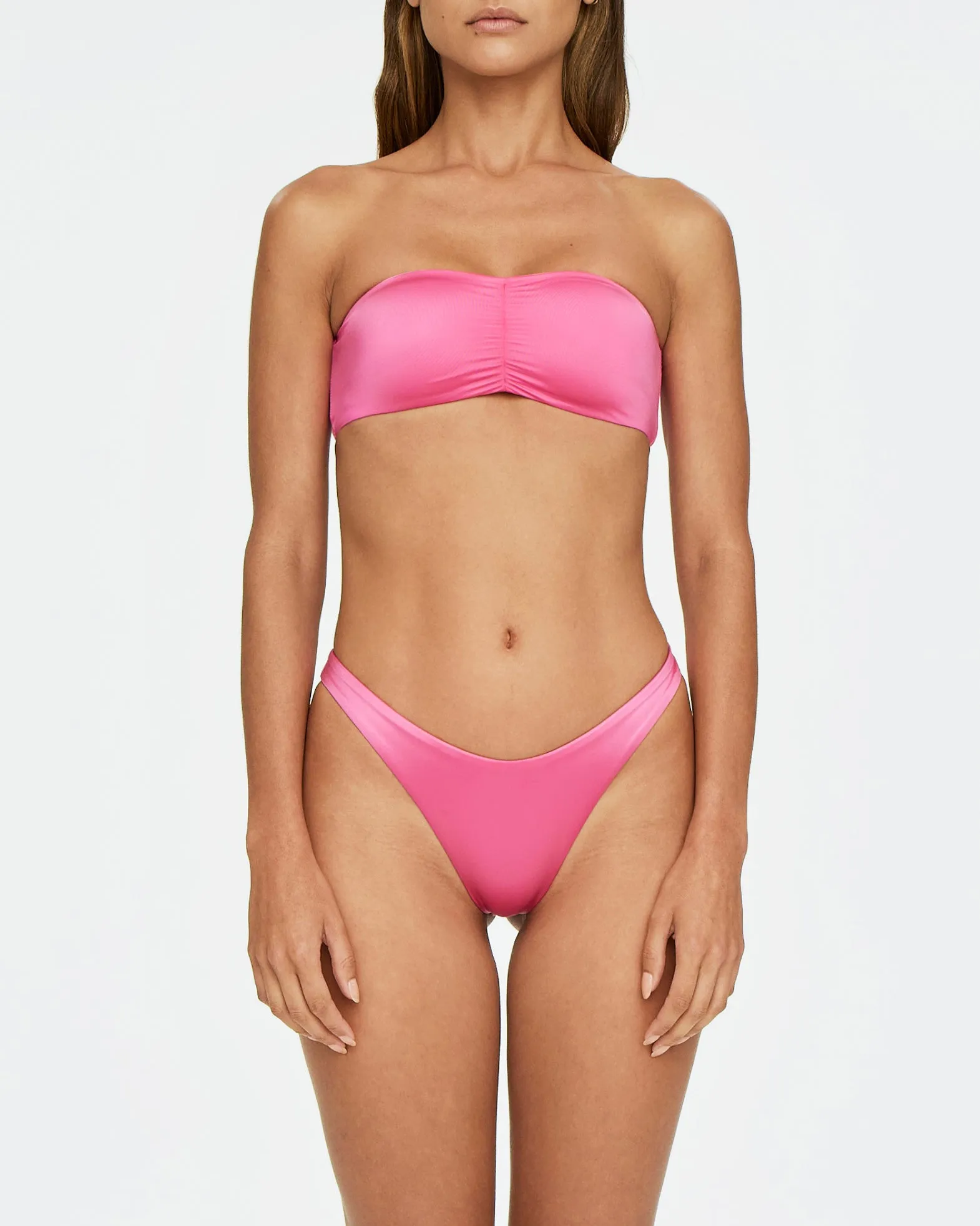 Ruched Bandeau Bikini Top | Candy Pink sold by KHY product image thumbnail 2