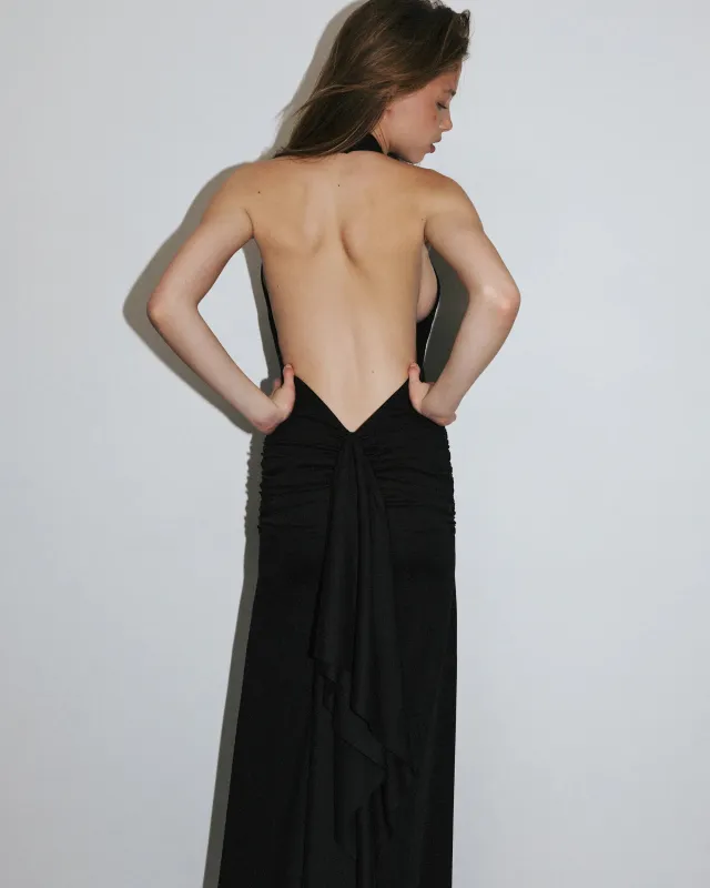 Audrey Halter Gown | Black made by KHY