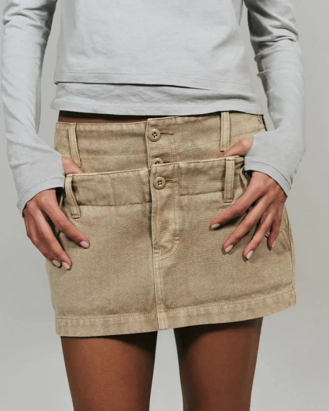 Mulholland Mini Skirt | Vintage Khaki made by KHY