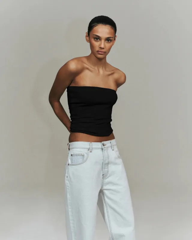 Feather Tube Top | Black made by KHY