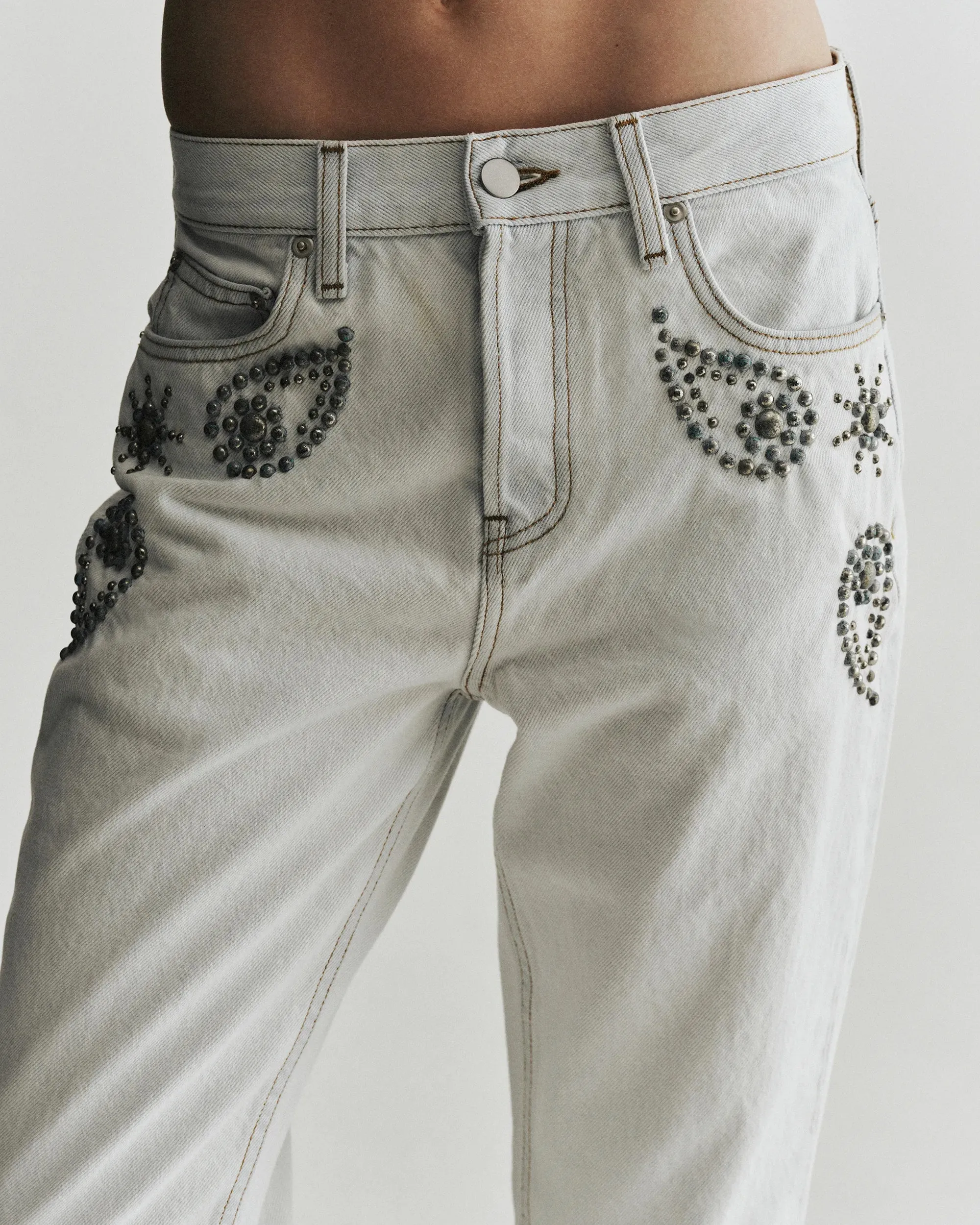 Sunset Studded Mid-Rise Jean | Cloud sold by KHY product image thumbnail 2