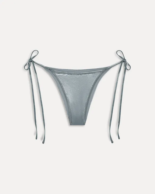 Mackenzie Metallic String Bikini Bottom | Chrome made by KHY
