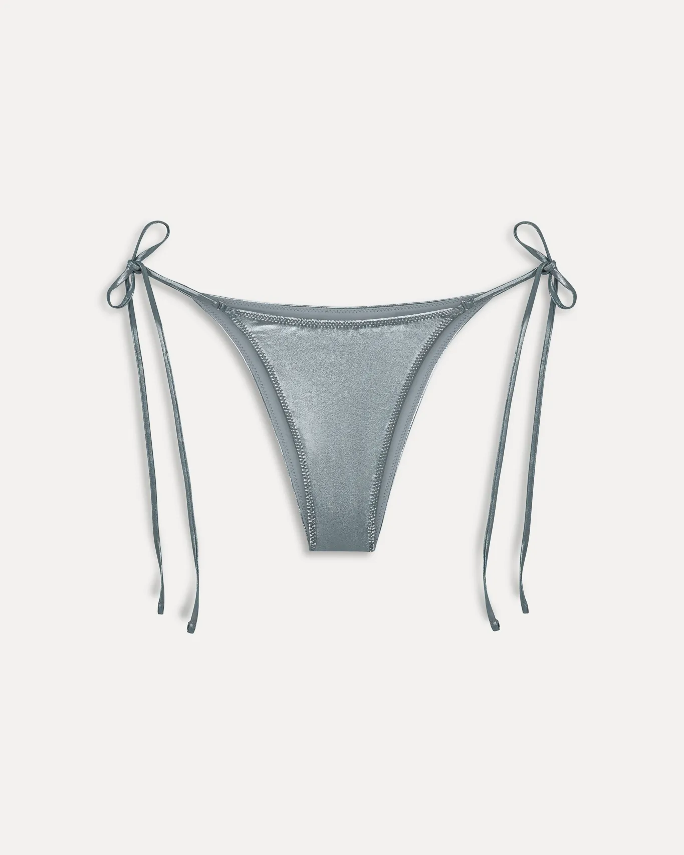 Mackenzie Metallic String Bikini Bottom | Chrome sold by KHY