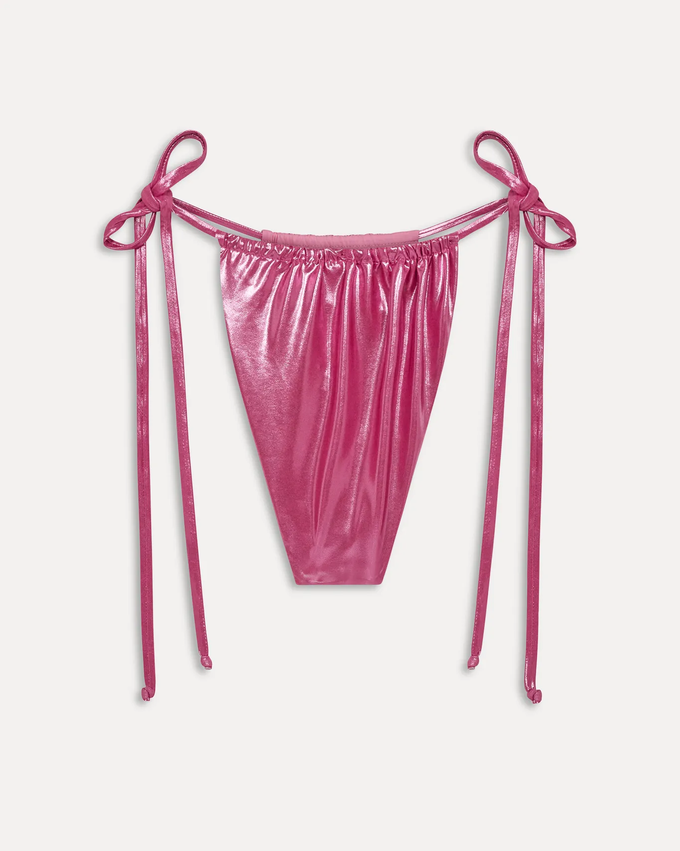 Tia String Metallic Bikini Bottom | Pink Chrome sold by KHY product image thumbnail 5