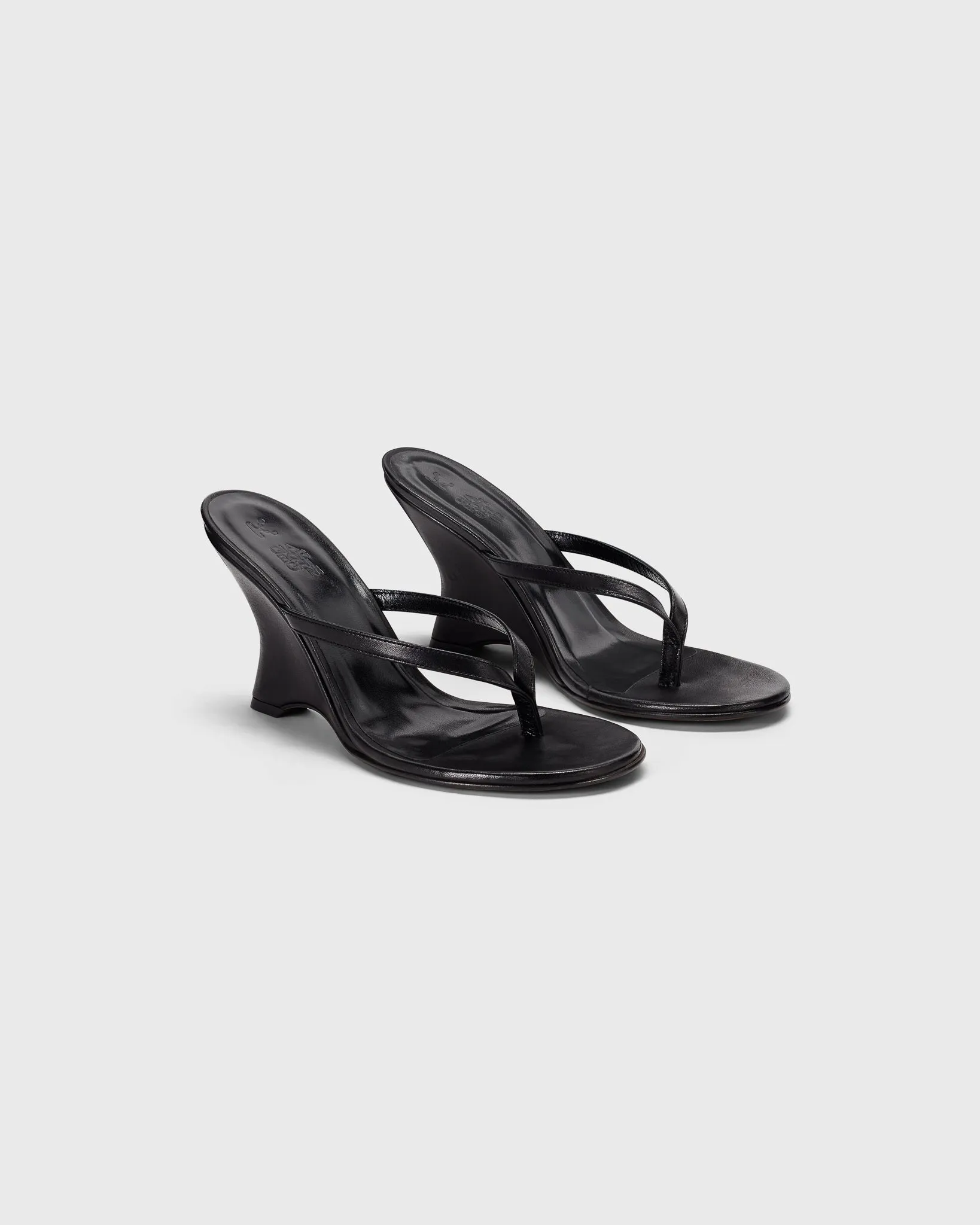 Muse Thong Wedge | Black Leather sold by KHY product image thumbnail 3