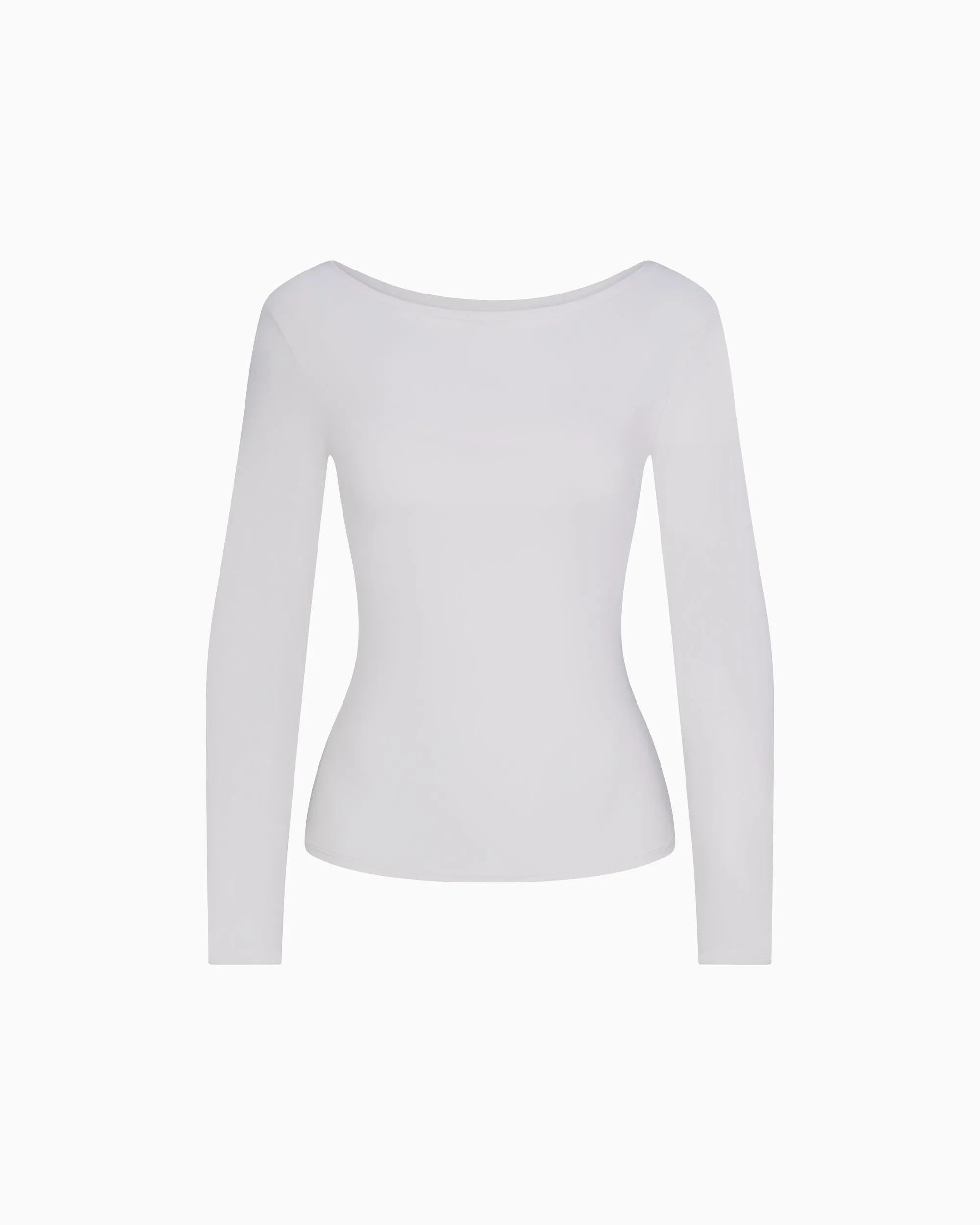 Smooth Stretch Boat Neck Long Sleeve | Light Grey sold by KHY