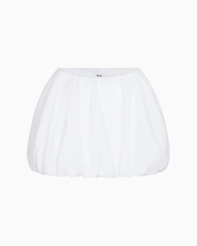 Poplin Bubble Mini Skirt | White sold by KHY
