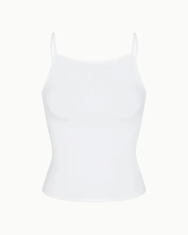 Soft Stretch High Neck Tank | Pearl White sold by KHY