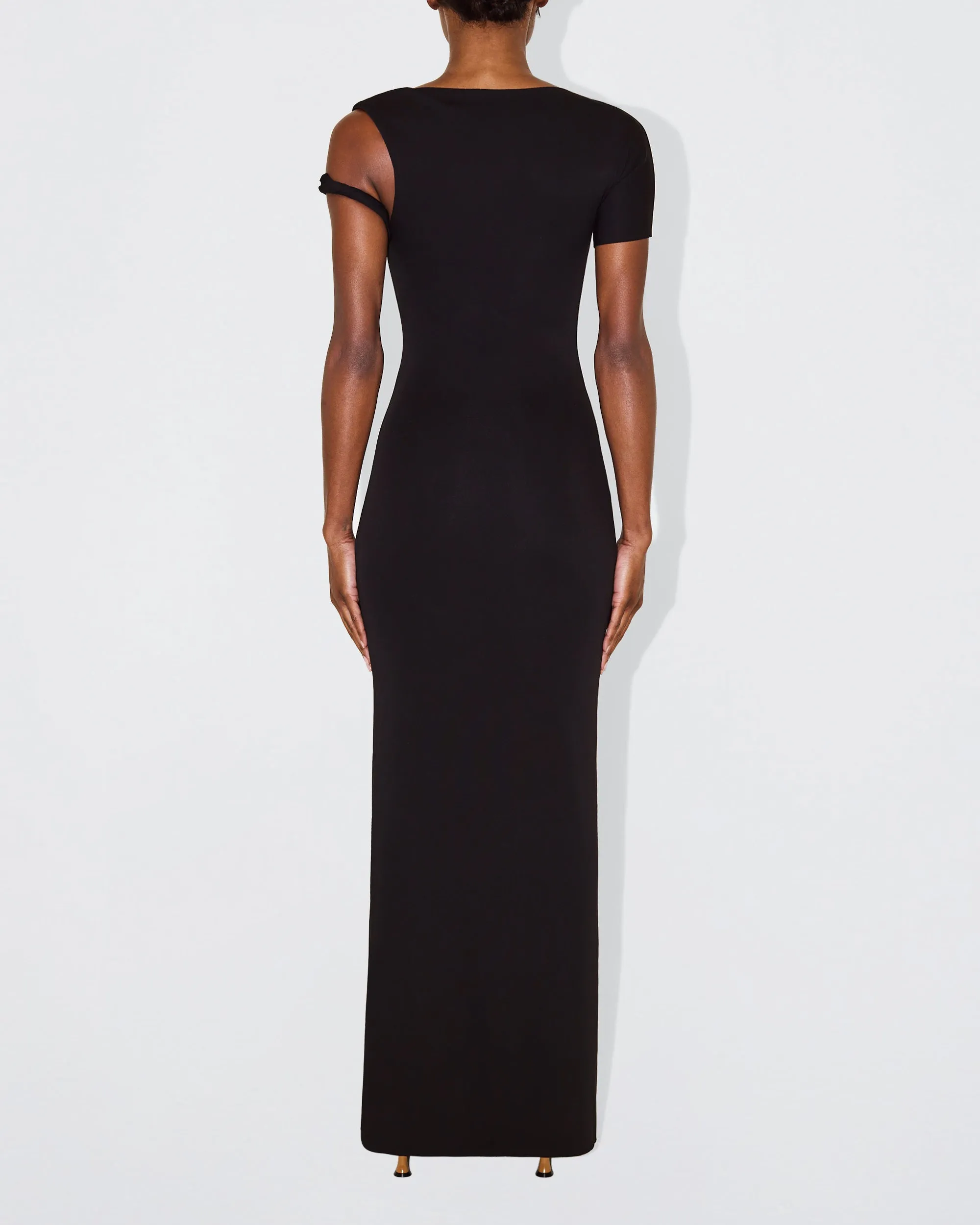 Sueded Stretch Twist Maxi Dress | Black sold by KHY product image thumbnail 4