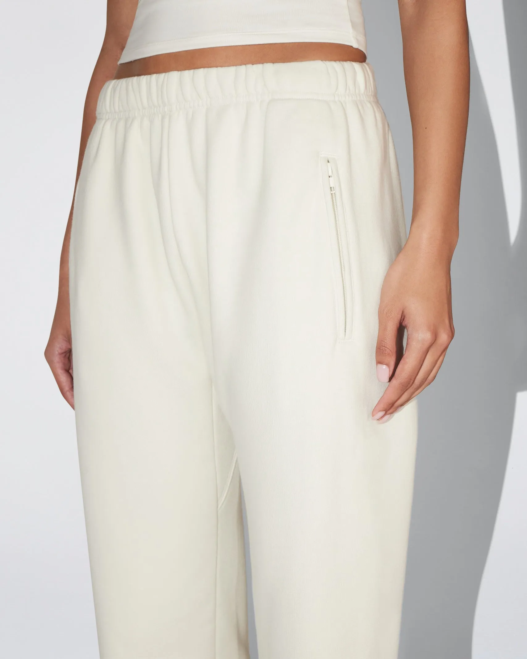 Fleece Straight Leg Pant | Ecru sold by KHY product image thumbnail 5