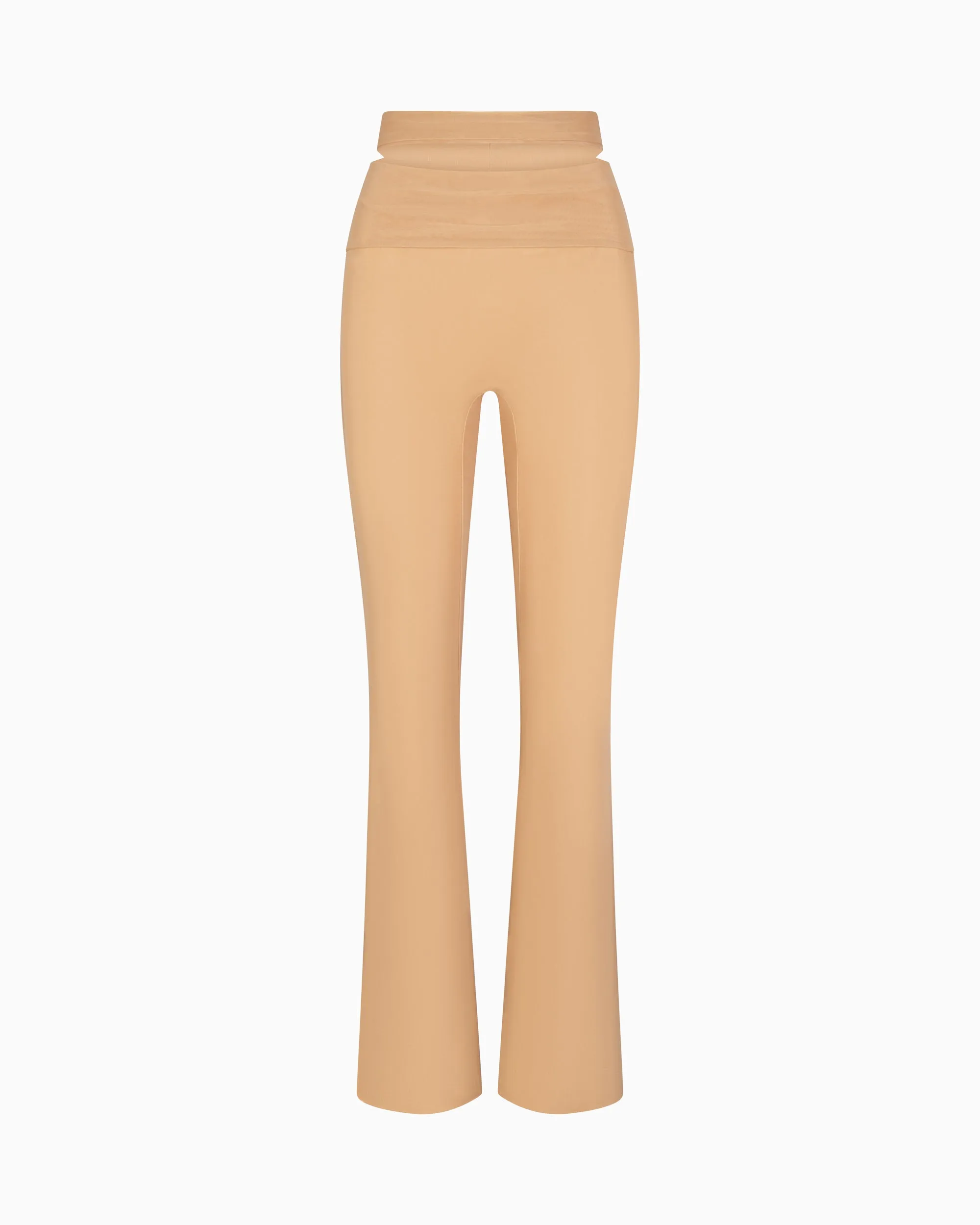 Mesh Stretch Cutout Foldover Pant | Nude sold by KHY
