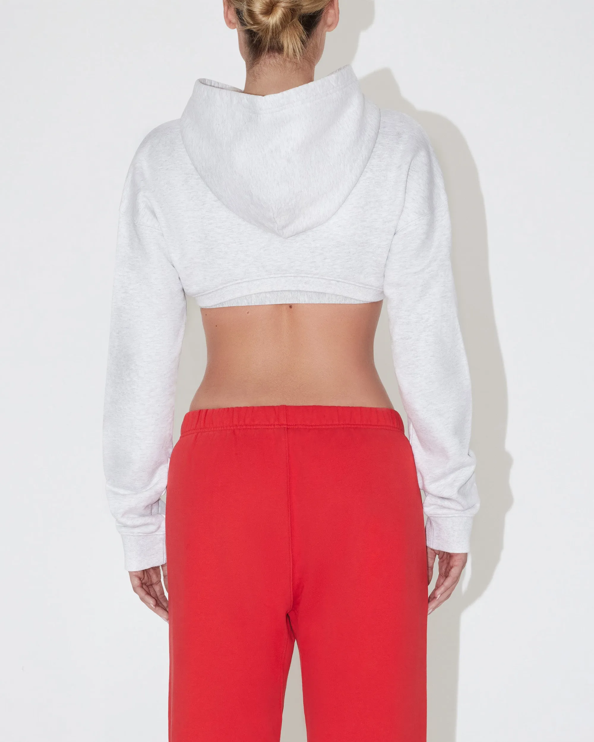 Fleece Super Cropped Hoodie | Light Heather Grey sold by KHY product image thumbnail 5
