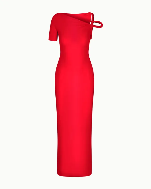 Sleek Stretch Twist Maxi Dress | Tomato sold by KHY
