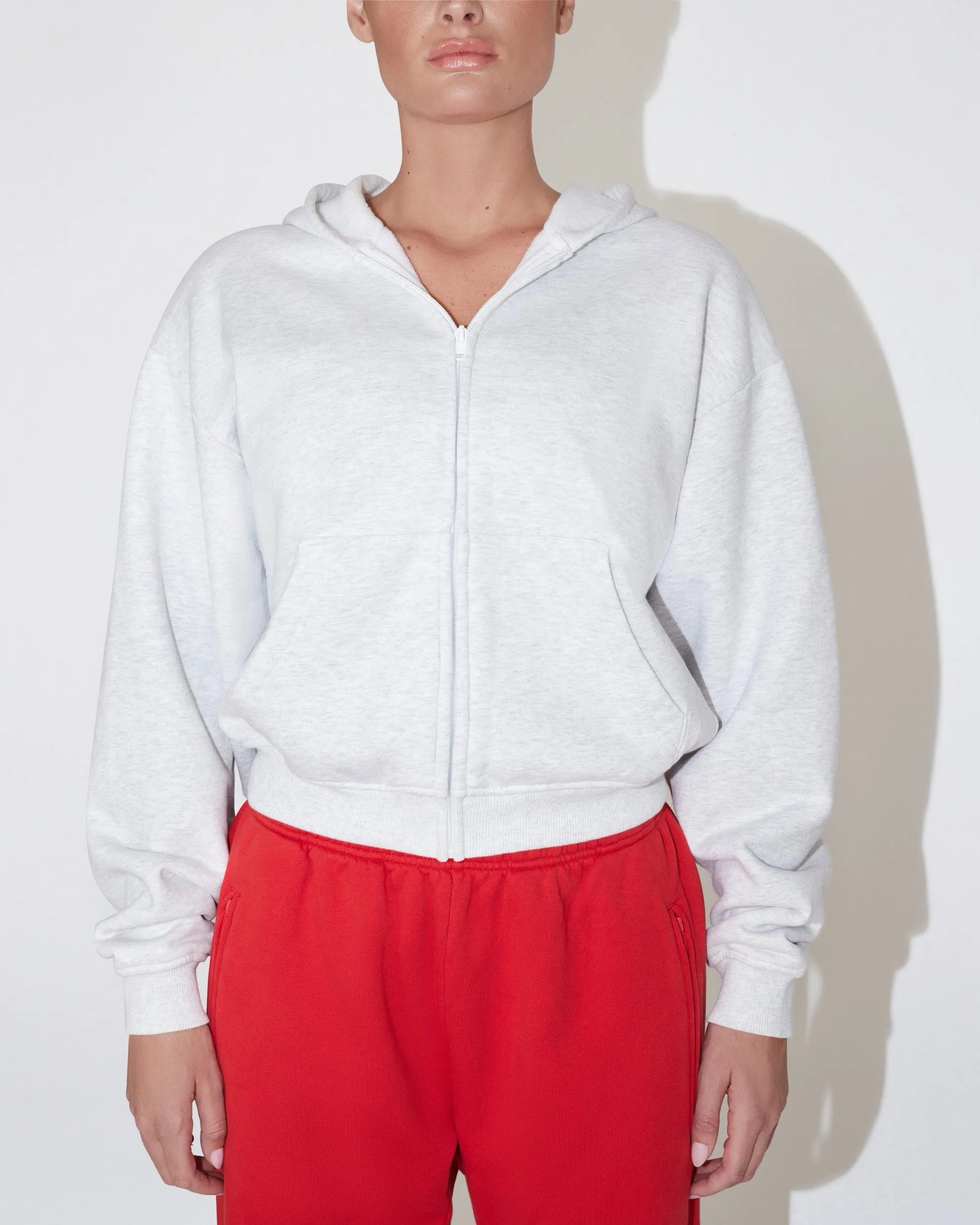 Fleece Zip Hoodie | Light Heather Grey sold by KHY product image thumbnail 4