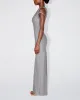Sleek Stretch Twist Maxi Dress | Steel Grey sold by KHY