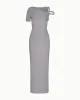 Sleek Stretch Twist Maxi Dress | Steel Grey sold by KHY