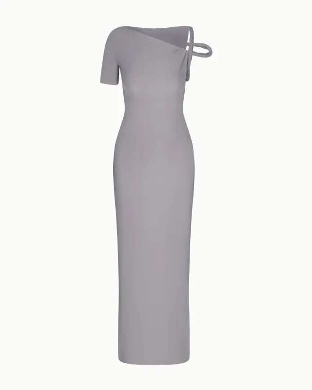 Sueded Stretch Twist Maxi Dress | Fuchsia | Parallel